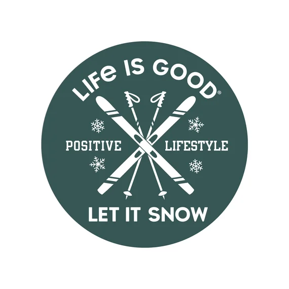 - Pet tear stain cleaning wipesLet It Snow Ski 4" Circle Sticker