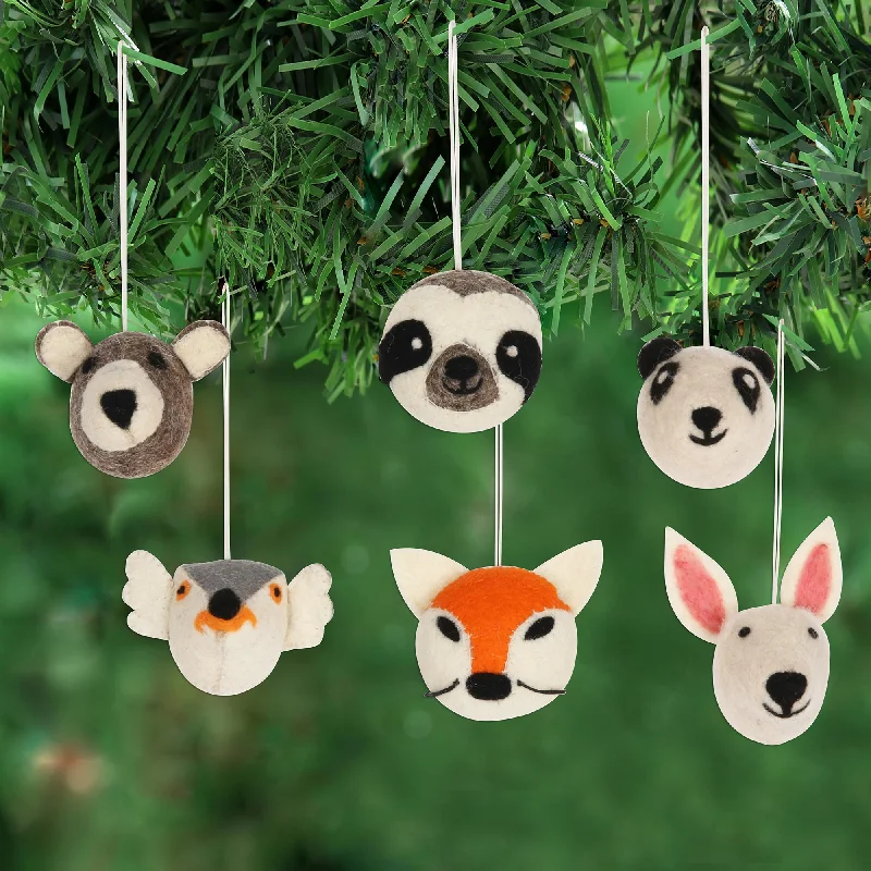 - Elderly dog ​​joint care mattressHappy Animals Hand Crafted Animal Face Wool Felt Ornaments (Set of 6)