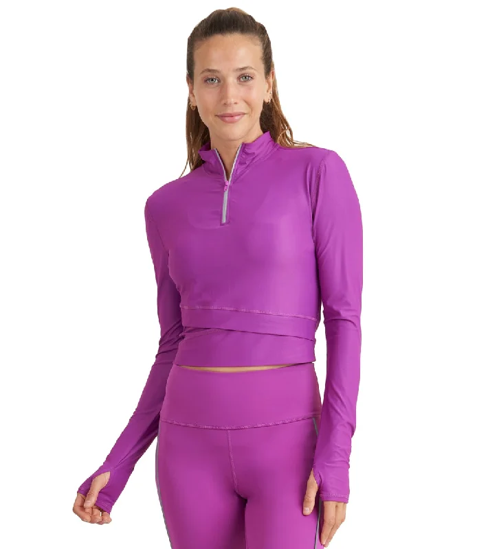 Thrive Societe Reflective Zip Crop Top