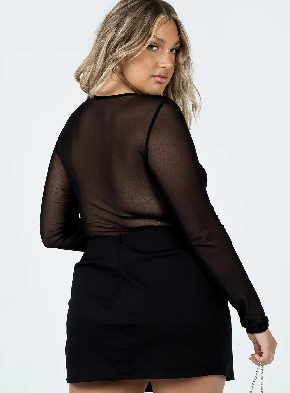 Harlee Long Sleeve Bodysuit Black