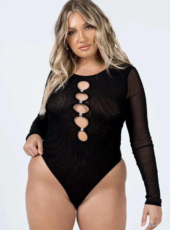 Harlee Long Sleeve Bodysuit Black