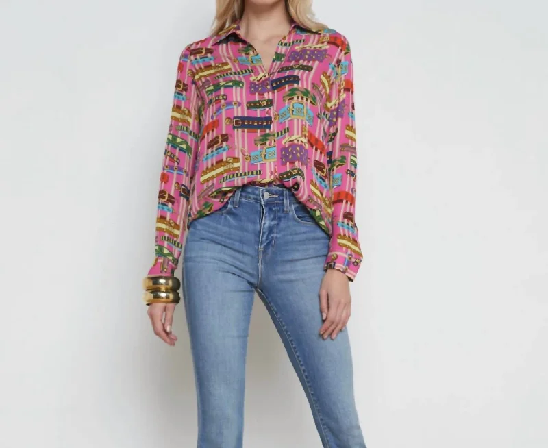 Nina Blouse In Rhodamine Multi Bracelet