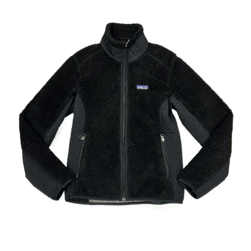 Black Jacket Fleece By Patagonia, Size: S