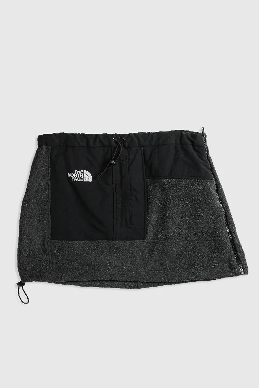 Rework North Face Fleece Mini Skirt - L