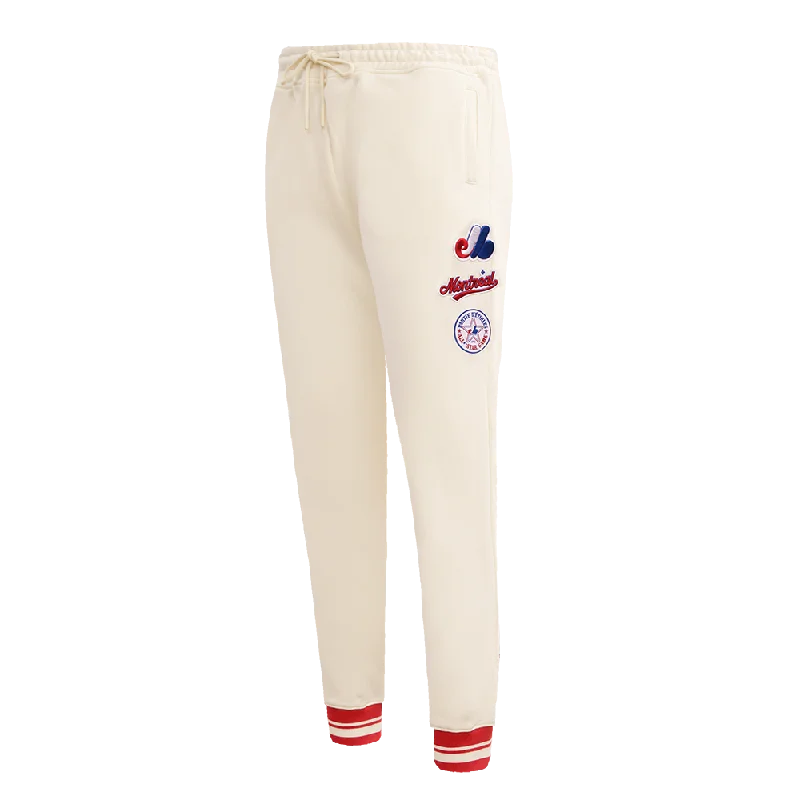 MLB MONTREAL EXPOS RETRO CLASSIC WOMEN'S RIB SWEATPANT (EGGSHELL/ RED)