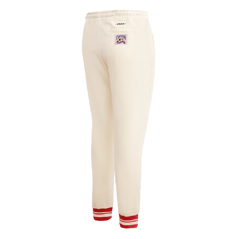 MLB MONTREAL EXPOS RETRO CLASSIC WOMEN'S RIB SWEATPANT (EGGSHELL/ RED)