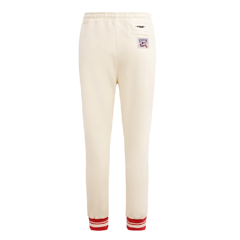 MLB MONTREAL EXPOS RETRO CLASSIC WOMEN'S RIB SWEATPANT (EGGSHELL/ RED)