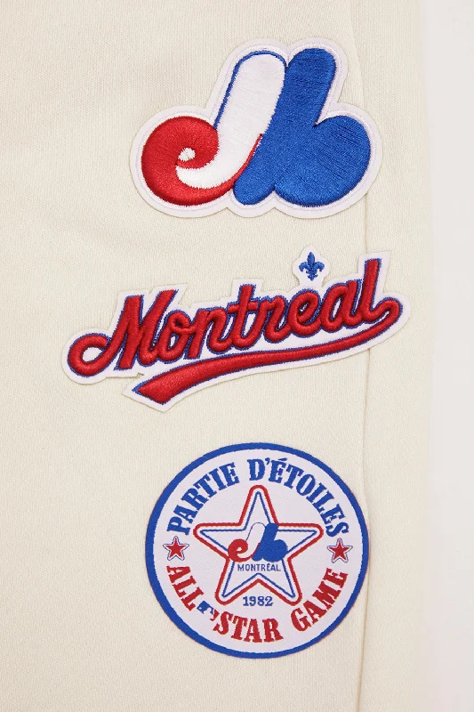 MLB MONTREAL EXPOS RETRO CLASSIC WOMEN'S RIB SWEATPANT (EGGSHELL/ RED)