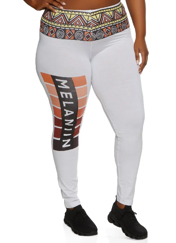 Plus Size Aztec Waist Melanin Leggings