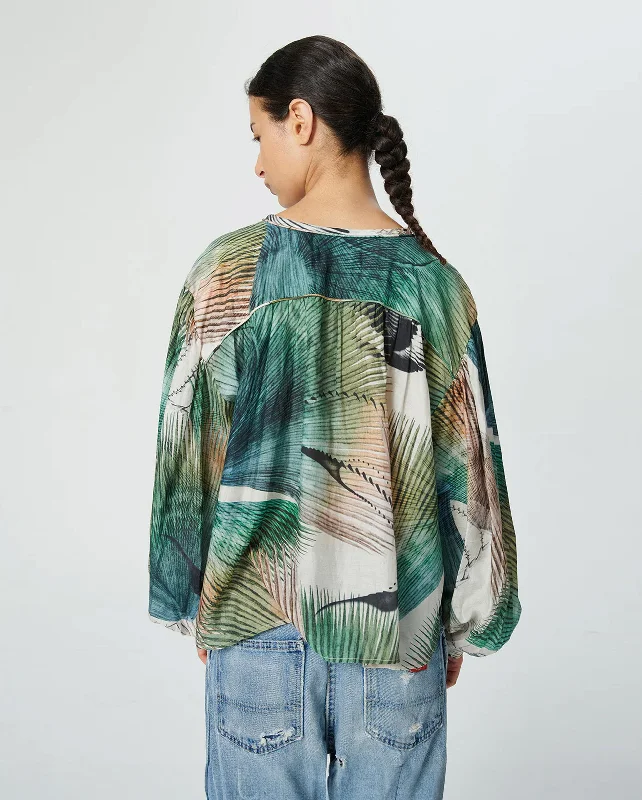 BAMBOO BLOUSE / PALM DYE GREEN