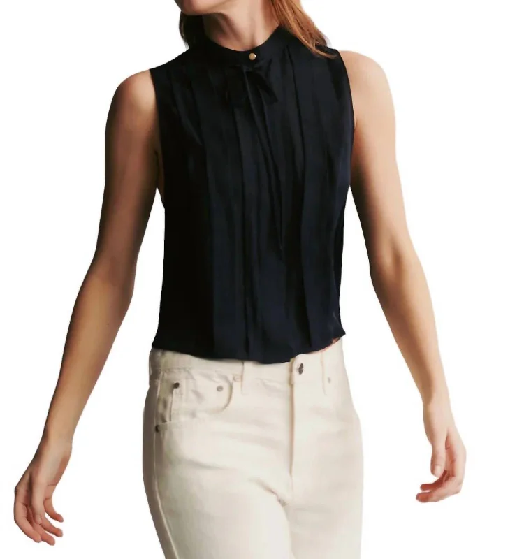 Cherry Sleeveless Top In Midnight