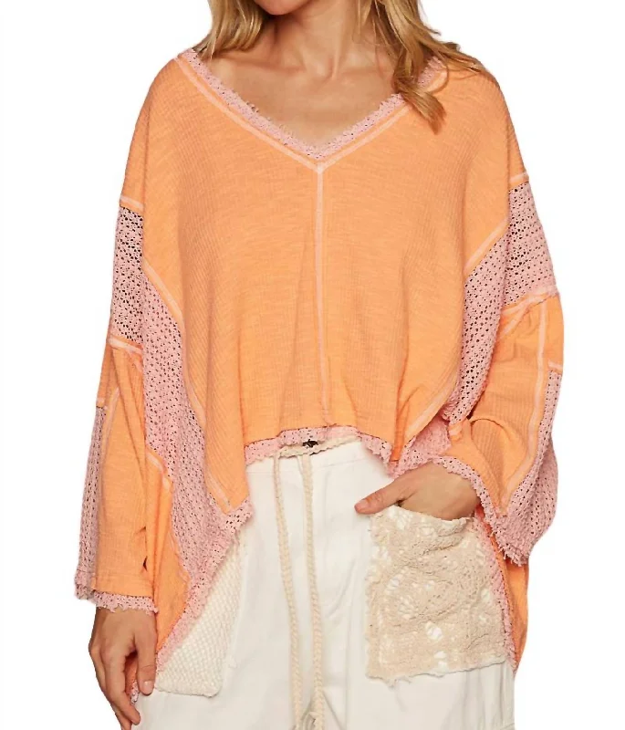 Easy Breezy Oversized Top In Coral Pink