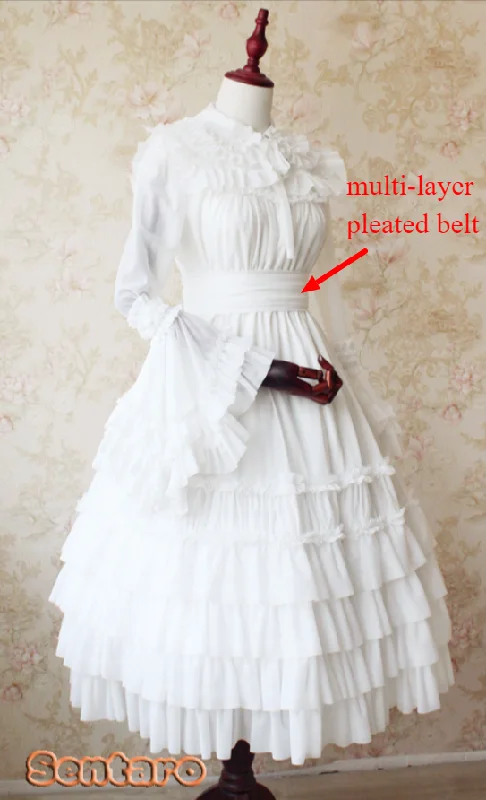 free size / ivory / multi-layer pleated belt only