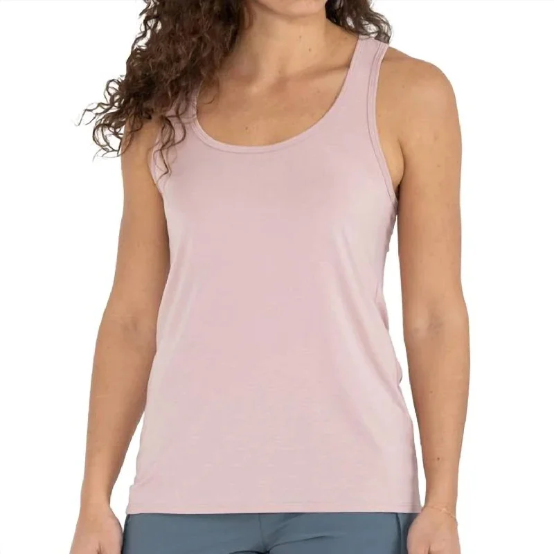 Women's Bamboo Racerback Tank Top In Harbor Pink