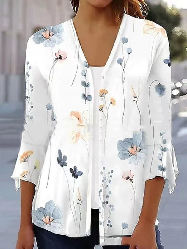 Women's Cardigan Printed T-shirt