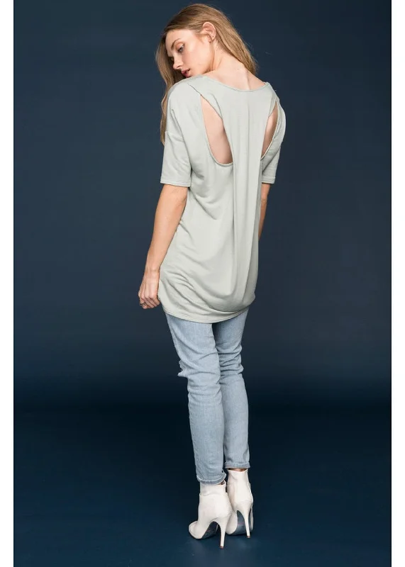 Women's Cut Out Drape Back Tunic