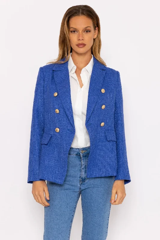 Textured Blazer in Dark Blue